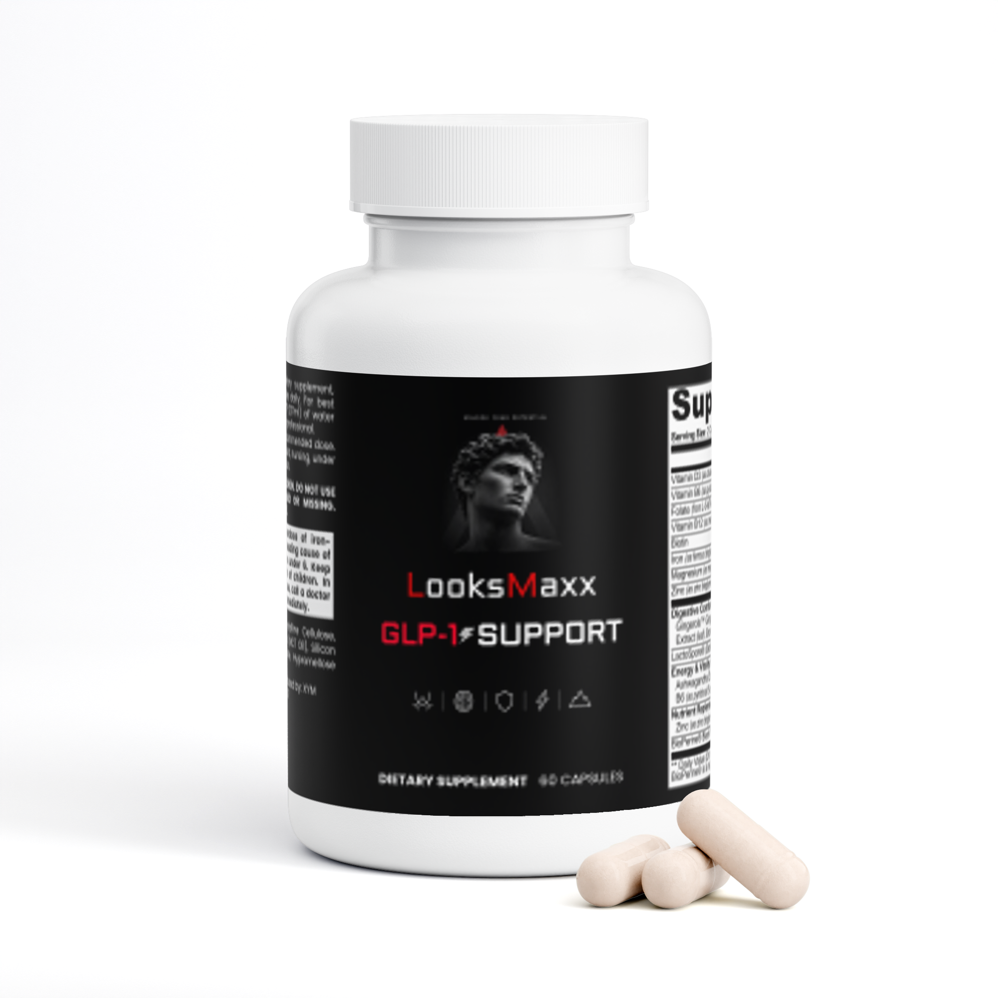 GLP-1 Support Capsules – Digestive & Metabolism Supplement for Looksmaxxing