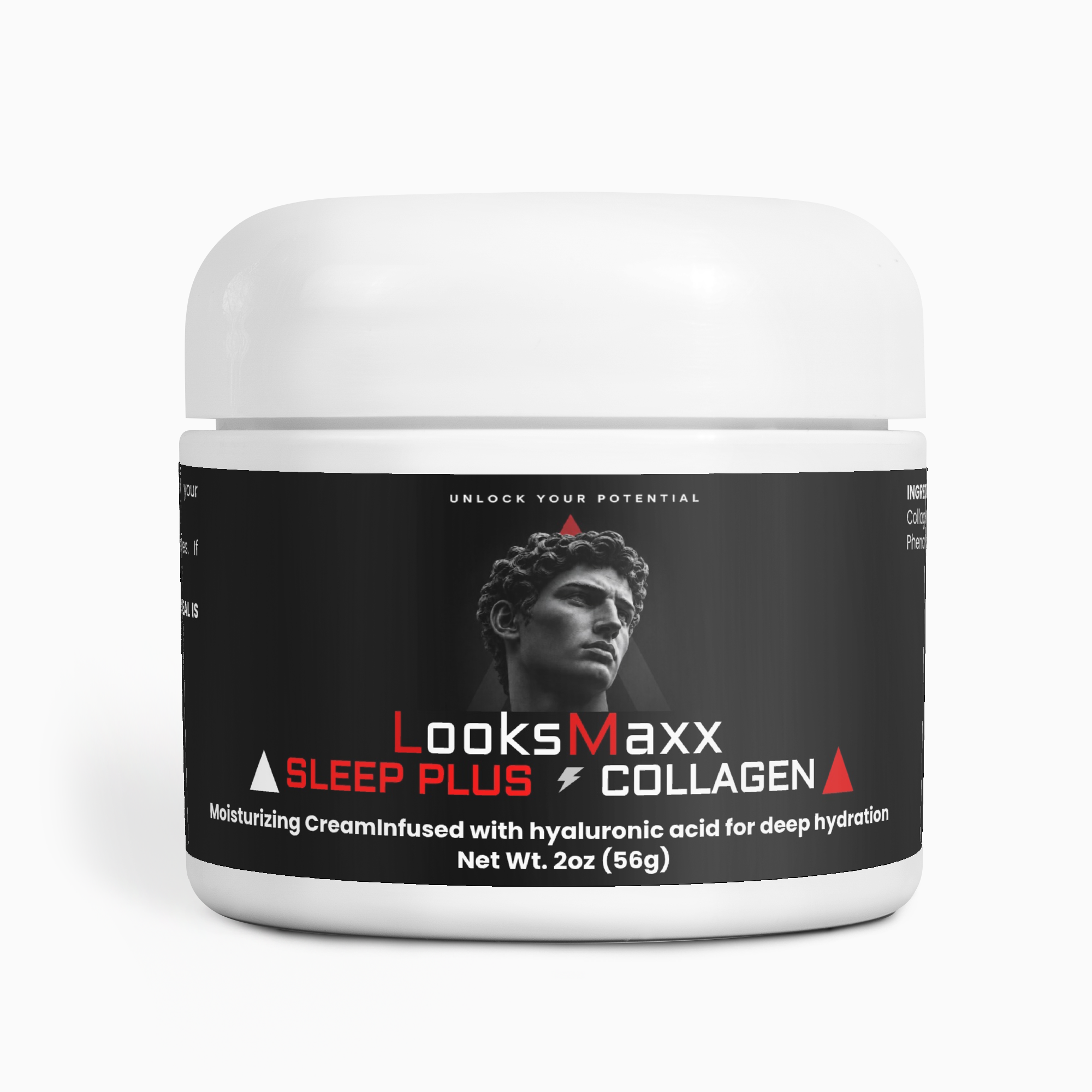 Sleep Plus Collagen Cream jar label, LookMaxxing