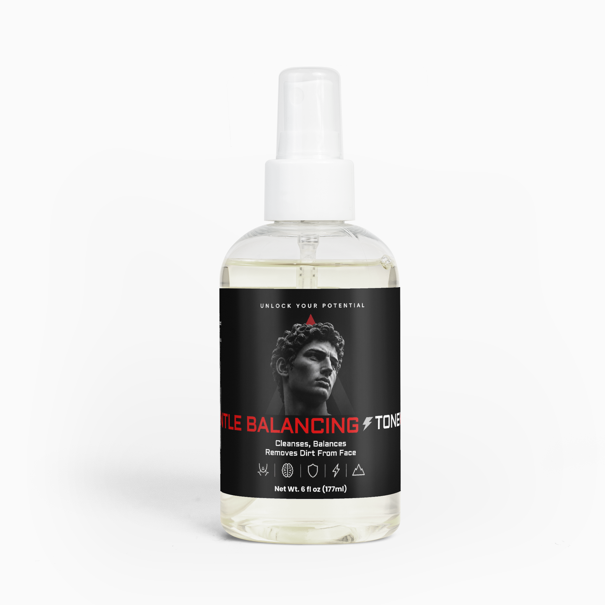 Gentle balancing toner bottle label, LookMaxxing
